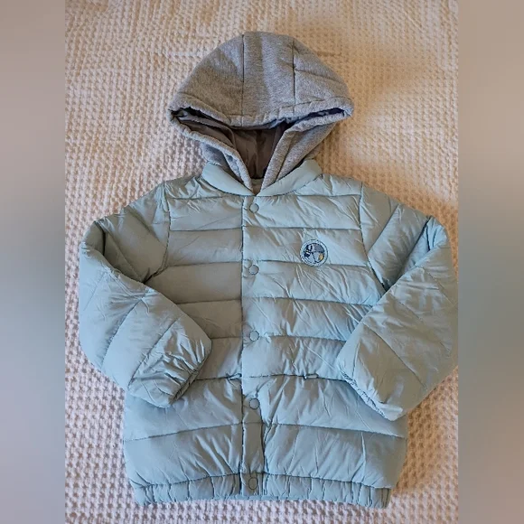 GB Light Blue Hooded Puffer Jacket - Picture 1 of 5